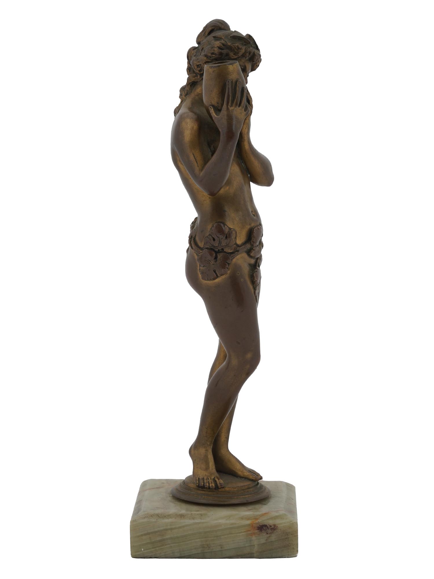 MID CENTURY BRONZE NAKED WATER NYMPH SCULPTURE PIC-3